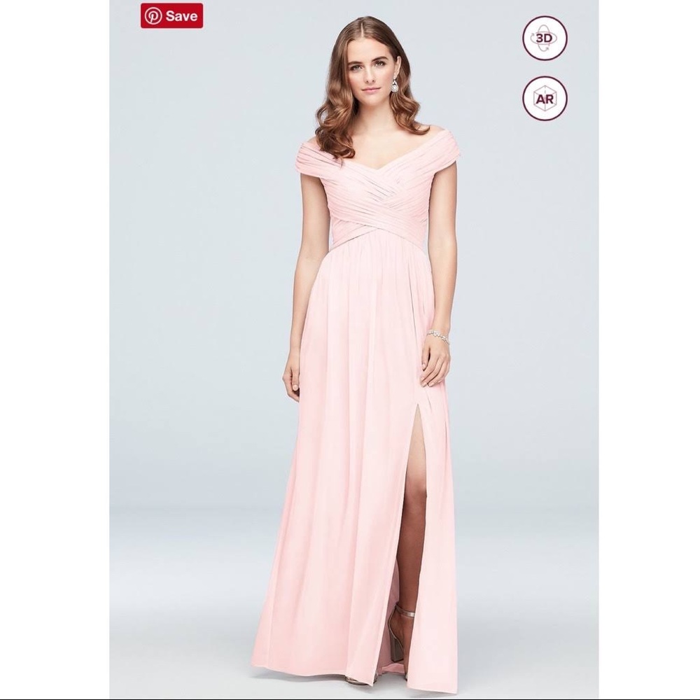 David’s Bridal Bridesmaid Dress F19951 in Petal - Size 6
